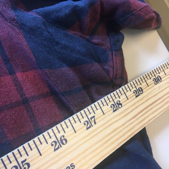 Ralph Lauren Big Shirt Button Down Mens XL Burgundy Navy Tartan Plaid Navy Pony - Picture 5 of 7
